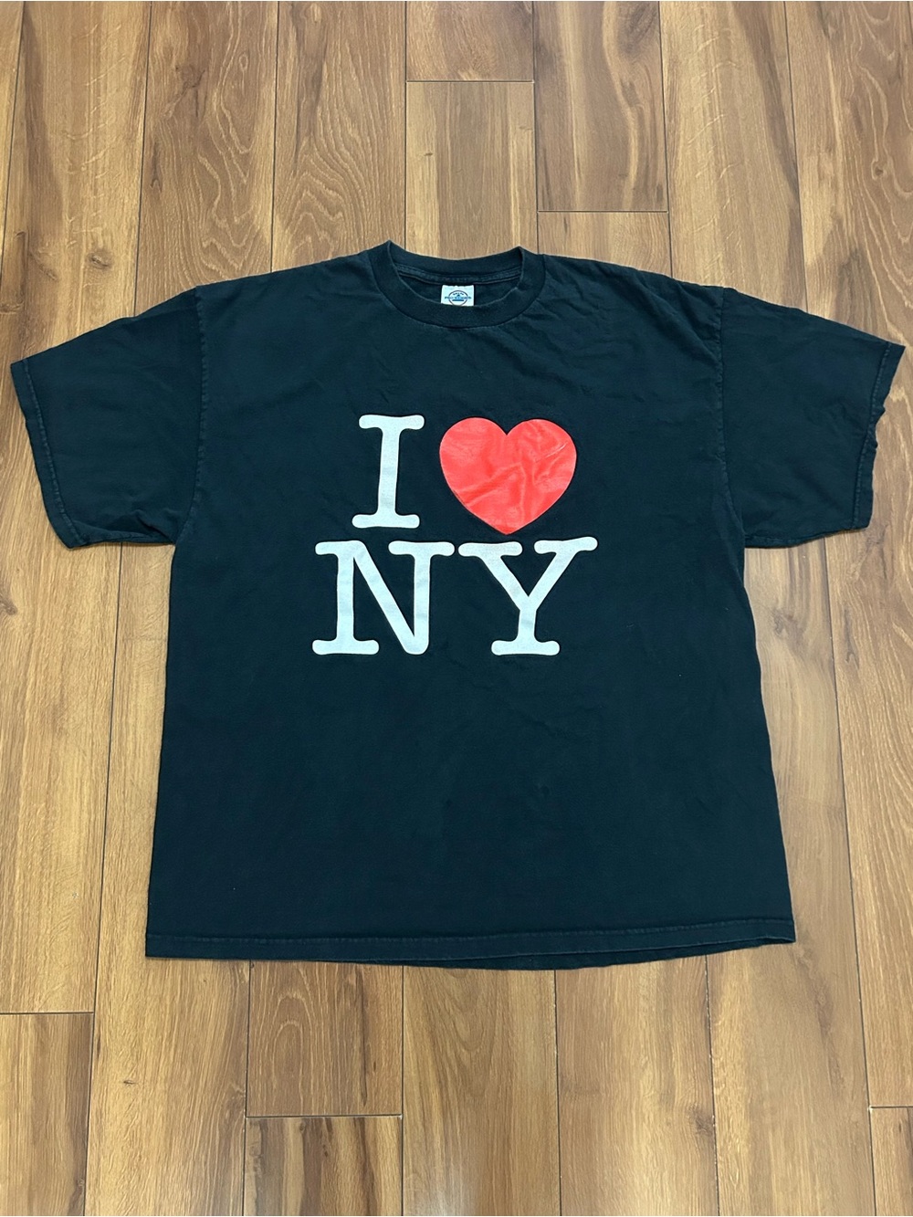 Vintage I Love NY T-shirt Delta Pro Weight Size XL Black Cotton Tee